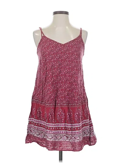 Pre-owned American Eagle Outfitters Casual Dress In Burgundy