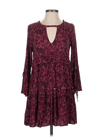 Pre-owned American Eagle Outfitters Casual Dress In Burgundy