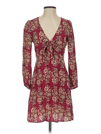 Pre-owned American Eagle Outfitters Casual Dress In Burgundy