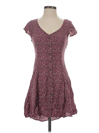 Pre-owned American Eagle Outfitters Casual Dress In Burgundy