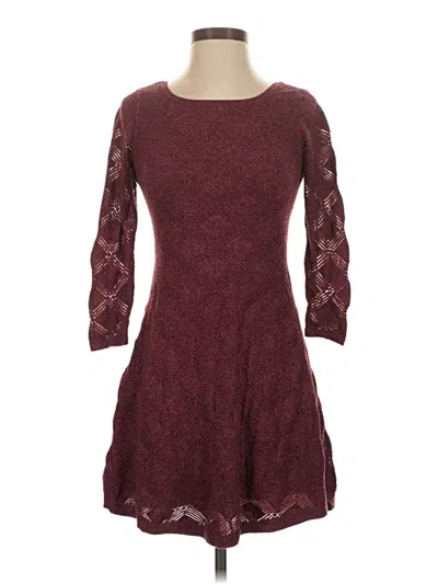 Pre-owned American Eagle Outfitters Casual Dress In Burgundy