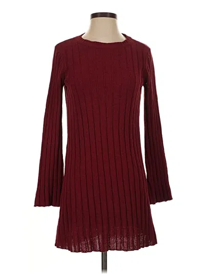 Pre-owned American Eagle Outfitters Casual Dress In Burgundy