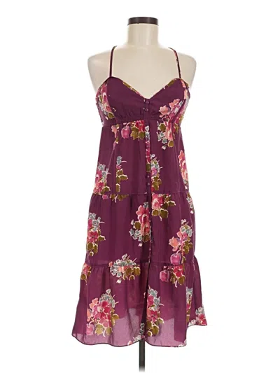 Pre-owned American Eagle Outfitters Casual Dress In Burgundy