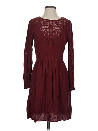 Pre-owned American Eagle Outfitters Casual Dress In Burgundy