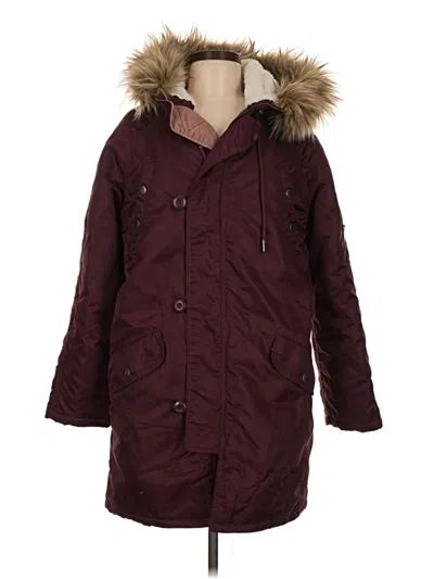 Pre-owned American Eagle Outfitters Coat In Burgundy