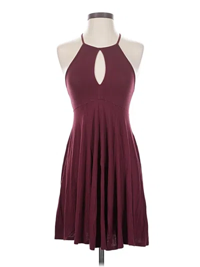 Pre-owned American Eagle Outfitters Cocktail Dress In Burgundy