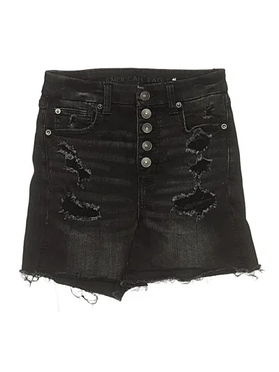 Pre-owned American Eagle Outfitters Denim Shorts In Black