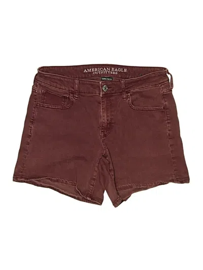 Pre-owned American Eagle Outfitters Denim Shorts In Burgundy