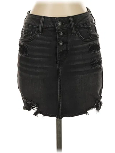 Pre-owned American Eagle Outfitters Denim Skirt In Black