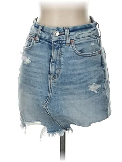 Pre-owned American Eagle Outfitters Denim Skirt In Black