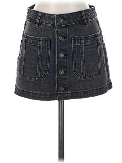 Pre-owned American Eagle Outfitters Denim Skirt In Black