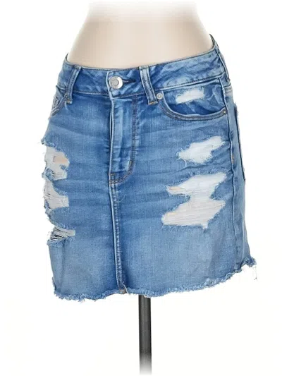 Pre-owned American Eagle Outfitters Denim Skirt In Blue