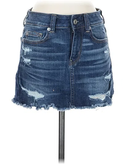 Pre-owned American Eagle Outfitters Denim Skirt In Blue