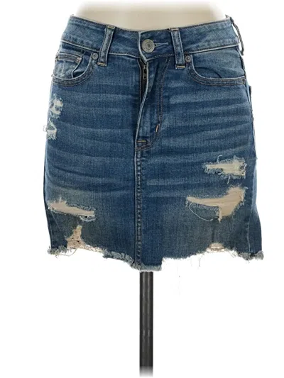 Pre-owned American Eagle Outfitters Denim Skirt In Blue