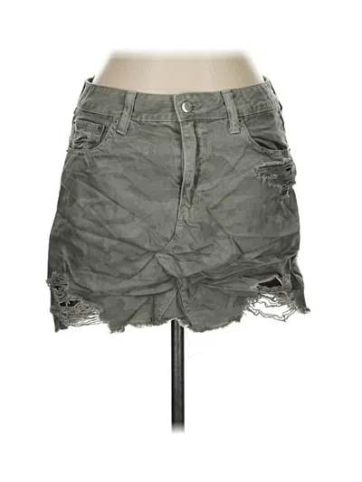 Pre-owned American Eagle Outfitters Denim Skirt In Gray