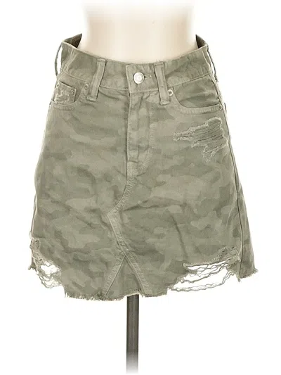 Pre-owned American Eagle Outfitters Denim Skirt In Green