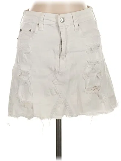 Pre-owned American Eagle Outfitters Denim Skirt In Ivory