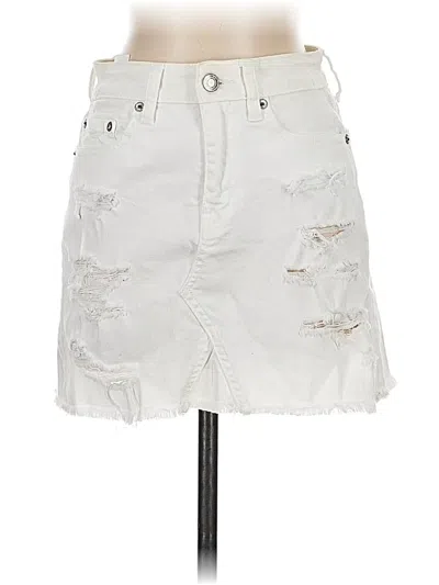 Pre-owned American Eagle Outfitters Denim Skirt In Ivory