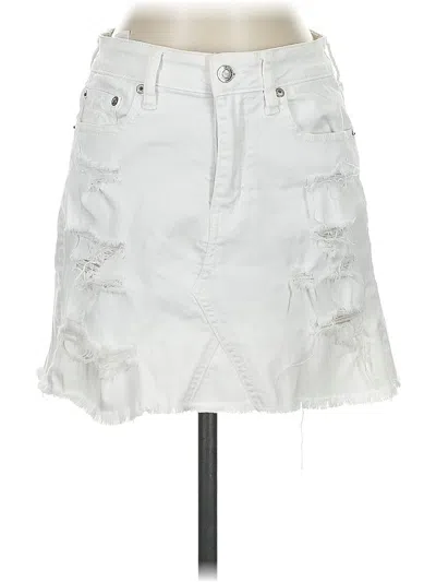 Pre-owned American Eagle Outfitters Denim Skirt In White