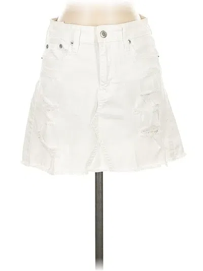 Pre-owned American Eagle Outfitters Denim Skirt In White