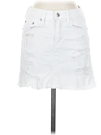 Pre-owned American Eagle Outfitters Denim Skirt In White