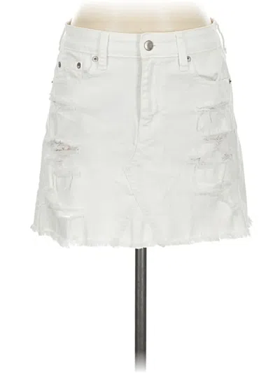 Pre-owned American Eagle Outfitters Denim Skirt In White