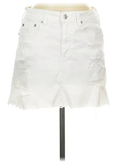 Pre-owned American Eagle Outfitters Denim Skirt In White