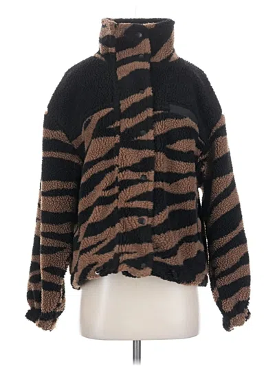 Pre-owned American Eagle Outfitters Faux Fur Jacket In Brown