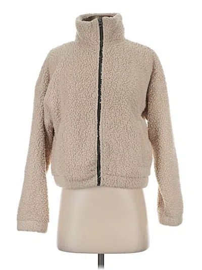 Pre-owned American Eagle Outfitters Faux Fur Jacket In Tan