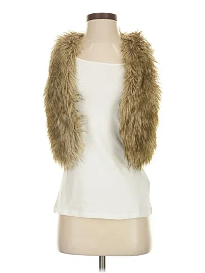 Pre-owned American Eagle Outfitters Faux Fur Vest In Gold