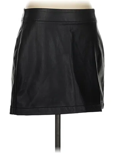Pre-owned American Eagle Outfitters Faux Leather Skirt In Black