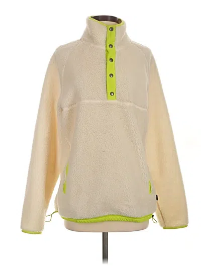 Pre-owned American Eagle Outfitters Fleece Jacket In Ivory