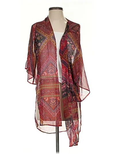 Pre-owned American Eagle Outfitters Kimono In Burgundy