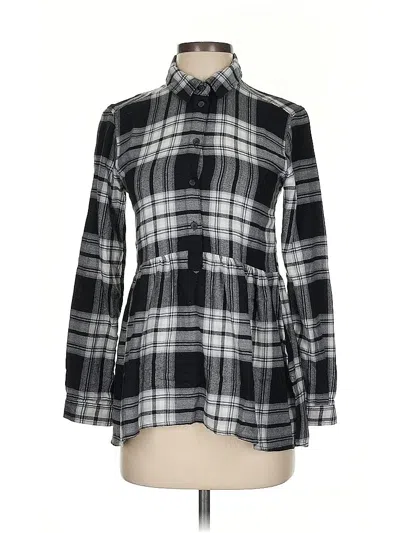 Pre-owned American Eagle Outfitters Long Sleeve Blouse In Black