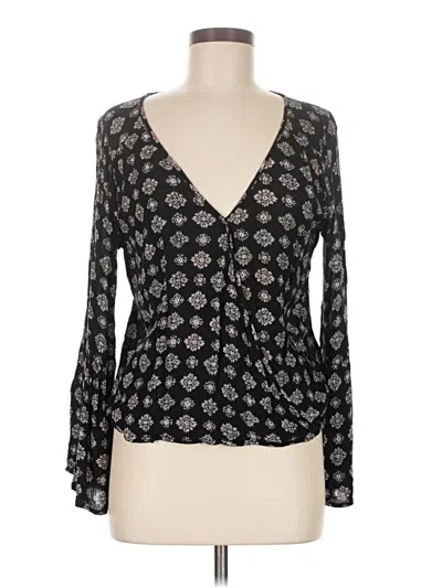 Pre-owned American Eagle Outfitters Long Sleeve Blouse In Black