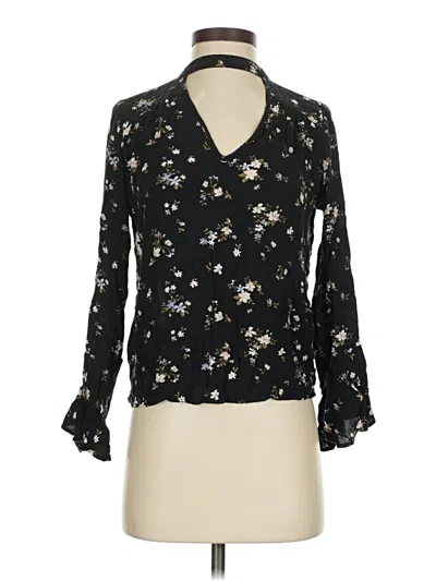 Pre-owned American Eagle Outfitters Long Sleeve Blouse In Black