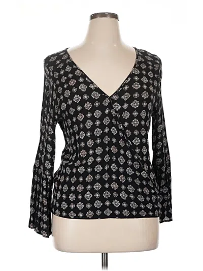 Pre-owned American Eagle Outfitters Long Sleeve Blouse In Black