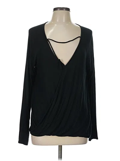 Pre-owned American Eagle Outfitters Long Sleeve Blouse In Black