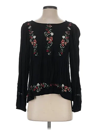 Pre-owned American Eagle Outfitters Long Sleeve Blouse In Black