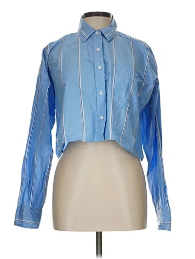 Pre-owned American Eagle Outfitters Long Sleeve Blouse In Blue