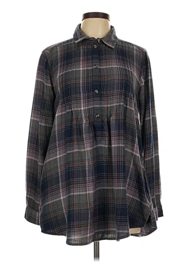 Pre-owned American Eagle Outfitters Long Sleeve Blouse In Blue