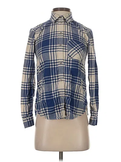 Pre-owned American Eagle Outfitters Long Sleeve Blouse In Blue
