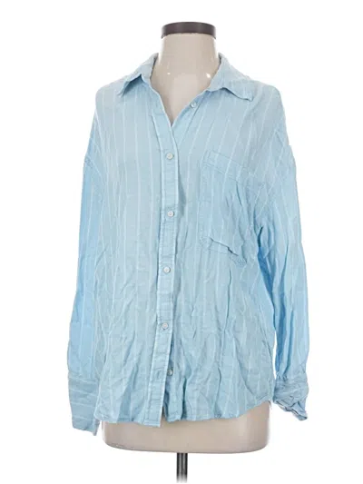 Pre-owned American Eagle Outfitters Long Sleeve Blouse In Blue