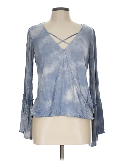 Pre-owned American Eagle Outfitters Long Sleeve Blouse In Blue