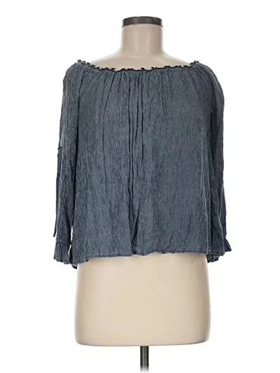 Pre-owned American Eagle Outfitters Long Sleeve Blouse In Blue