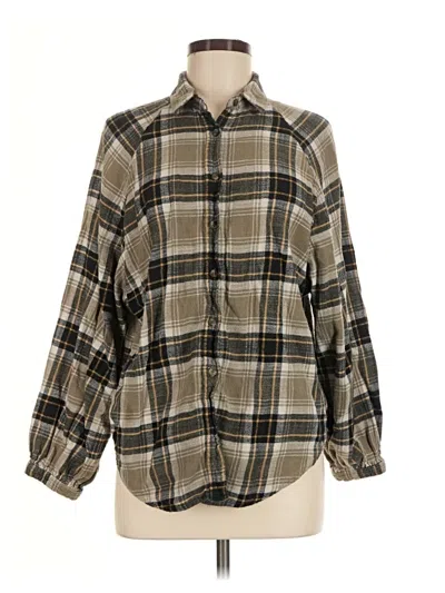Pre-owned American Eagle Outfitters Long Sleeve Blouse In Brown