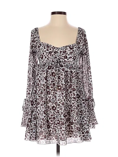 Pre-owned American Eagle Outfitters Long Sleeve Blouse In Burgundy