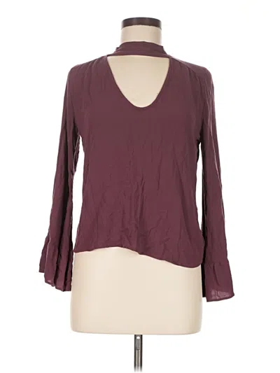 Pre-owned American Eagle Outfitters Long Sleeve Blouse In Burgundy
