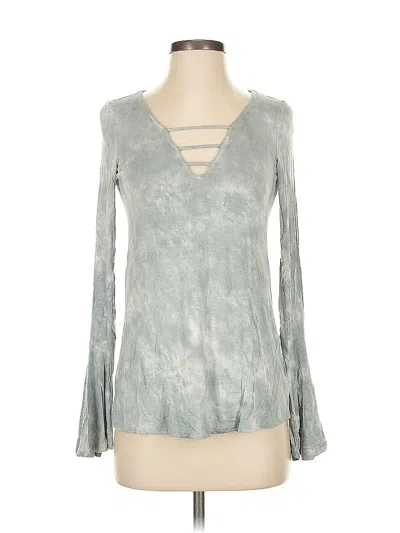 Pre-owned American Eagle Outfitters Long Sleeve Blouse In Gray