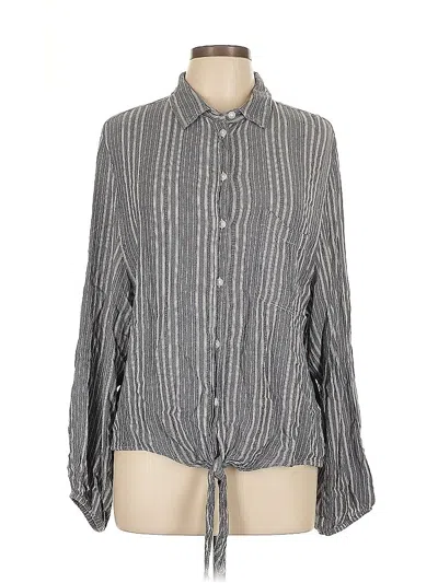 Pre-owned American Eagle Outfitters Long Sleeve Blouse In Gray